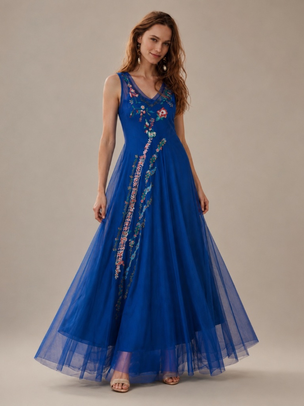 NWT Johnny Was Mazzy Embroidered Bias-Cut Maxi Dress Women’s XS